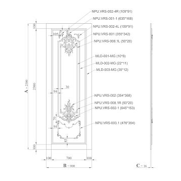 Exhibition stand Versailles SVPU-005 for demonstrating classic decor
