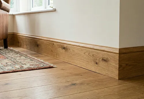Tall Wooden Floor Skirting with Soft Profile Rounding in a Classic Living Room