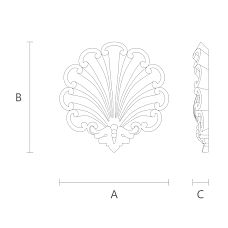 Carved wooden overlay with pattern drawing