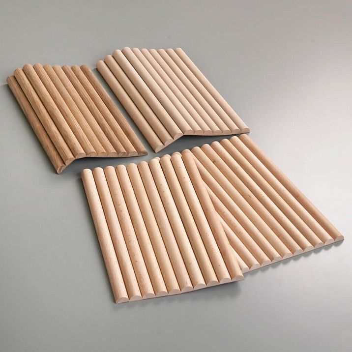 Slatted panel OPAN-003 sample for material selection MDF oak beech