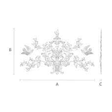Carved decor with relief carving pattern of leaves and flowers scheme