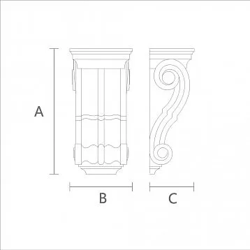 Carved Bracket KR-006 made of natural oak