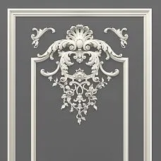 Upper part of the CPU-5-4 panel&mdash;decorative overlay in Baroque/Rococo style, symmetrical palace ornament 'Versailles'.