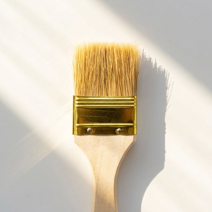 Flat brush 50 mm with wooden handle and metal ferrule