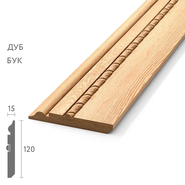 Detailed view of wooden skirting board PLT-001-075