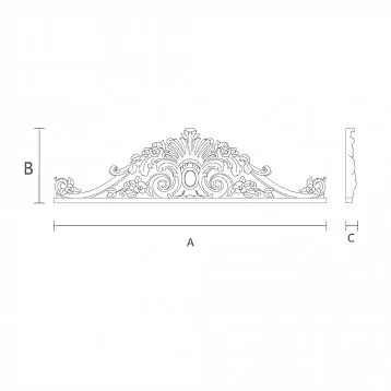 Geometric wooden appliqu&eacute; N-439, carved, made in Stavros decor store