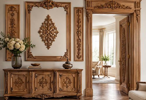 STAVROS carved wooden decor sets for furniture, walls and door portals