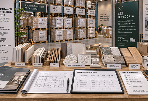Construction site finishing materials package according to the project specification