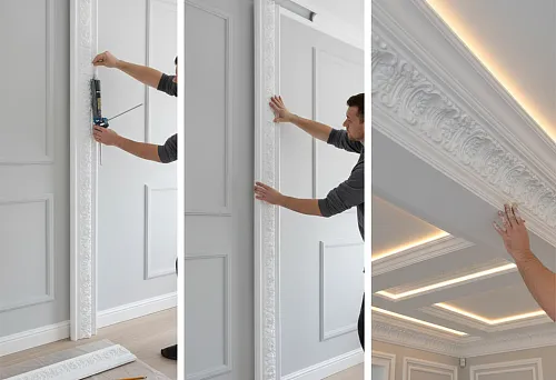 Installation of polystyrene profiles on walls and ceilings &mdash; step-by-step setup of decorative elements for a stylish and harmonious interior