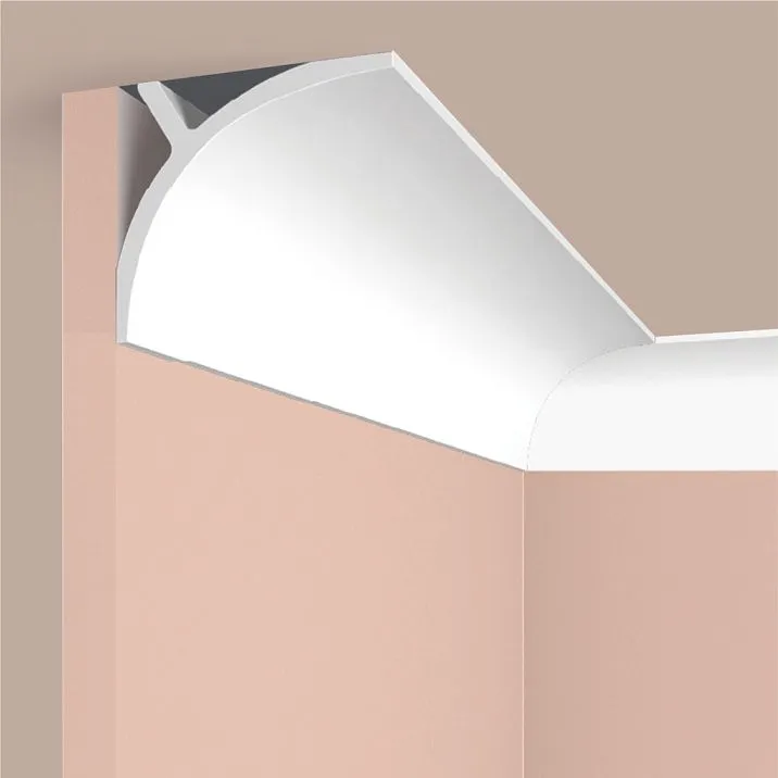 Ceiling cornice polystyrene HI WOOD A178 white record width 140 mm and height 110 mm for ceilings from 3.5 meters