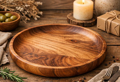 Wooden plate for beautiful table presentation