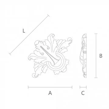 Wooden applique with luxurious carving