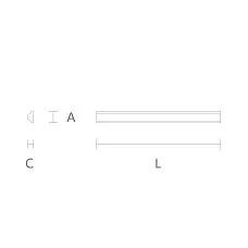 Drawing of molding MLDPU-001 STAVROS &mdash; profile dimension diagram: A &mdash; width, C &mdash; height, L &mdash; strip length