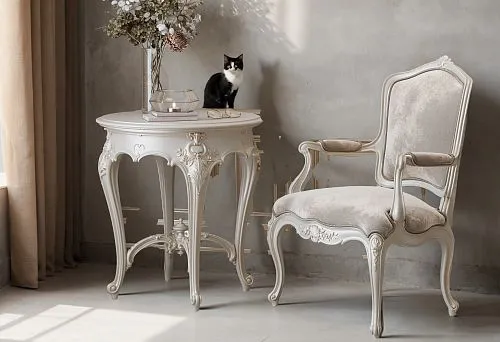 Luxurious interior with classic furniture and decorative elements