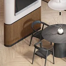 Slatted panel PAN-001 made of oak for tinting, for accent wall areas