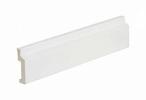 White MDF skirting board 80 mm for painting with a laconic profile for modern interior