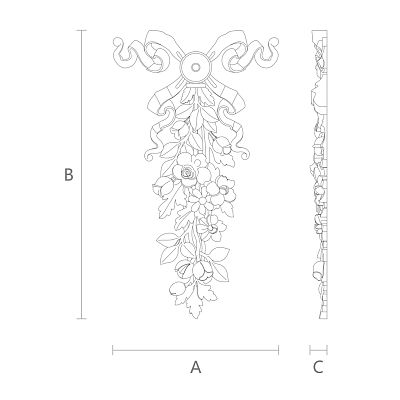Carved cover plate из полиуретана NPU-042 чертеж
