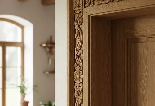 Carved Oak Door Casing for Interior in St. Petersburg