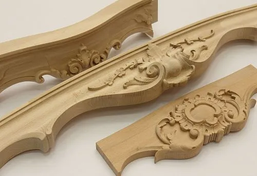 Carved decorative elements in wood for furniture and interiors &mdash; unique handmade author decor