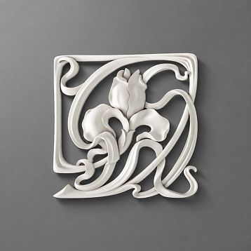 Polyurethane overlay with 3D floral pattern for furniture