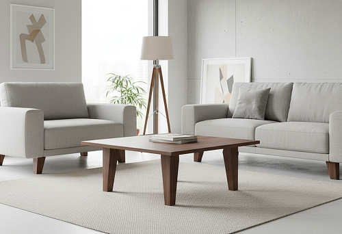 Modern Living Room with Furniture on Wooden Legs and Supports