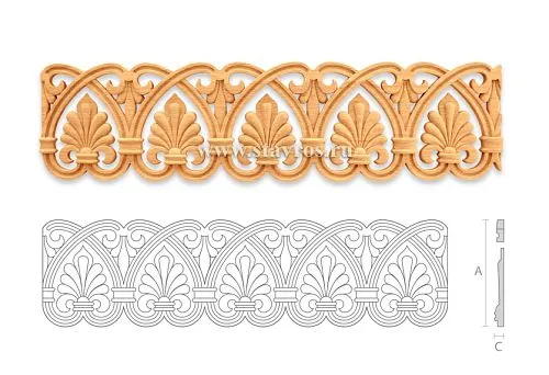 Carved Wooden Fireplace Surround with Classic Ornament