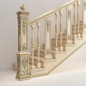 Flat wooden baluster L-113.1 against a white wall