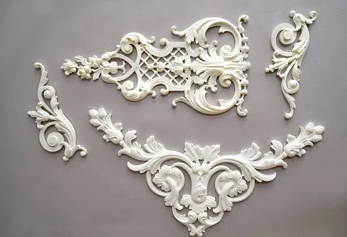 Polyurethane decorative elements: carved inserts, patterns, and ornaments