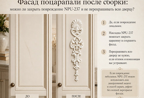 The facade was scratched after assembly: can the NPU-237 damage be covered without repainting the entire door