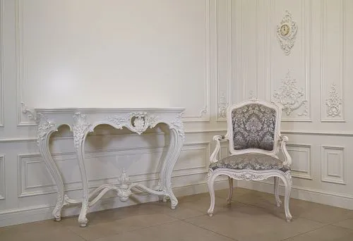 Baroque Console in a Classic Interior with a Chair