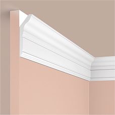 Ceiling cornice polystyrene HI WOOD L1902S white 80x27 mm with relief profile