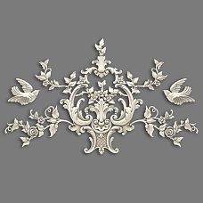 CPU-047 Stucco Decoration: luxurious baroque composition with elegant scrolls