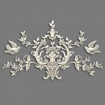CPU-047 Stucco Decoration: luxurious baroque composition with elegant scrolls