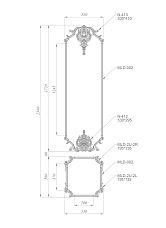 Decorative set C-002-1-3 with carved floral pattern diagram