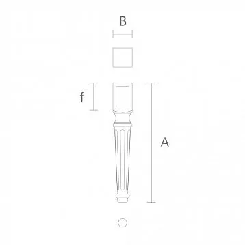 Wooden geometric leg MN-013, for coffee table