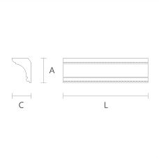 Schematic image of the KZ-M-010 cornice with dimensions