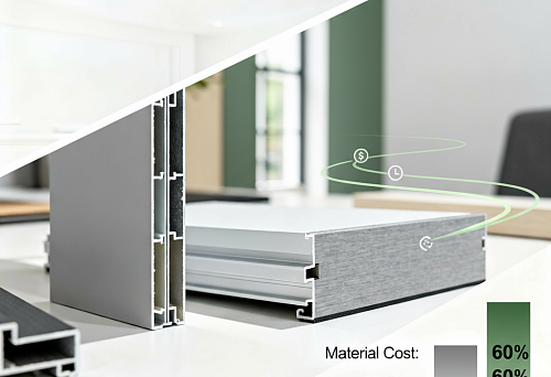 Modern Phytopolymer Profiles with Service Life Schedule and Material, Installation, and Maintenance Cost Diagram