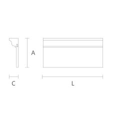MDF Cornice KZ-M-011 size diagram &ndash; profile and main parameters.
