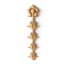 Carved wooden flower on insert N-021
