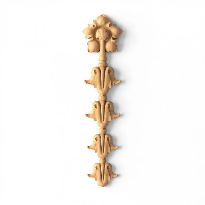 Carved wooden flower on insert N-021
