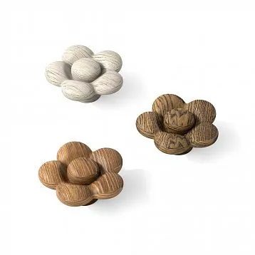 Wooden furniture handle Flower HL-043M in the form of a wooden flower