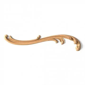 Wooden decor in the form of a branch with leaves and flowers - overlay N-427L, carved