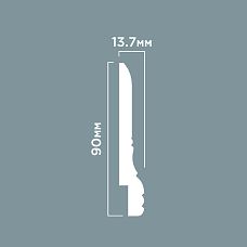 Skirting board L1605 POLYSTYRENE HI WOOD 90mm x 13.7mm x 2.0m drawing