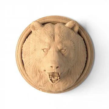 Carved bear-faced maskron for interior M-017
