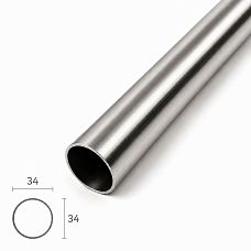 Stainless steel pipe 34&times;2 mm polished AISI 304 FUR-045, 3000 mm long