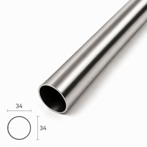 Stainless steel pipe 34x2 mm polished AISI 304, FUR-045