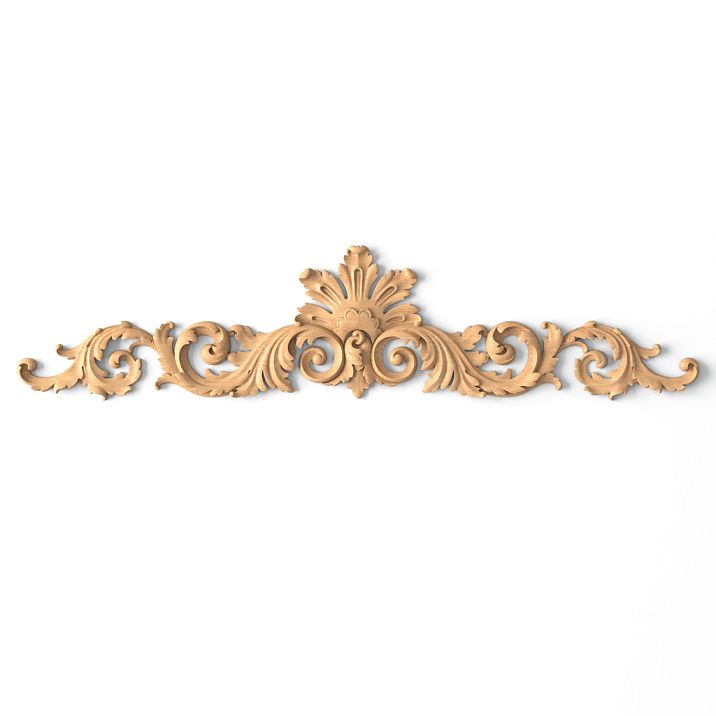 Overlay N-249 for furniture and facade decoration with floral motif carving