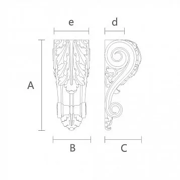 Solid wood bracket for luxury interiors KR-005