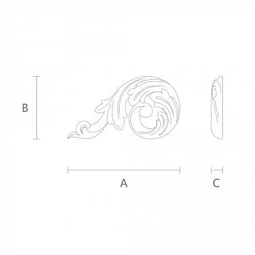 Carved Applique N-119L for classic interior decoration