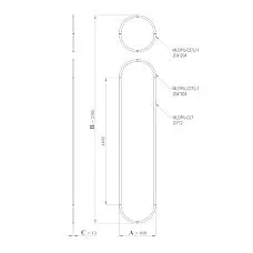 Drawing of the CPU-3-5 decorative molding set: total height 2300 mm, width 408 mm, thickness 13 mm, round frame and arched frame, profile MLDPU-027